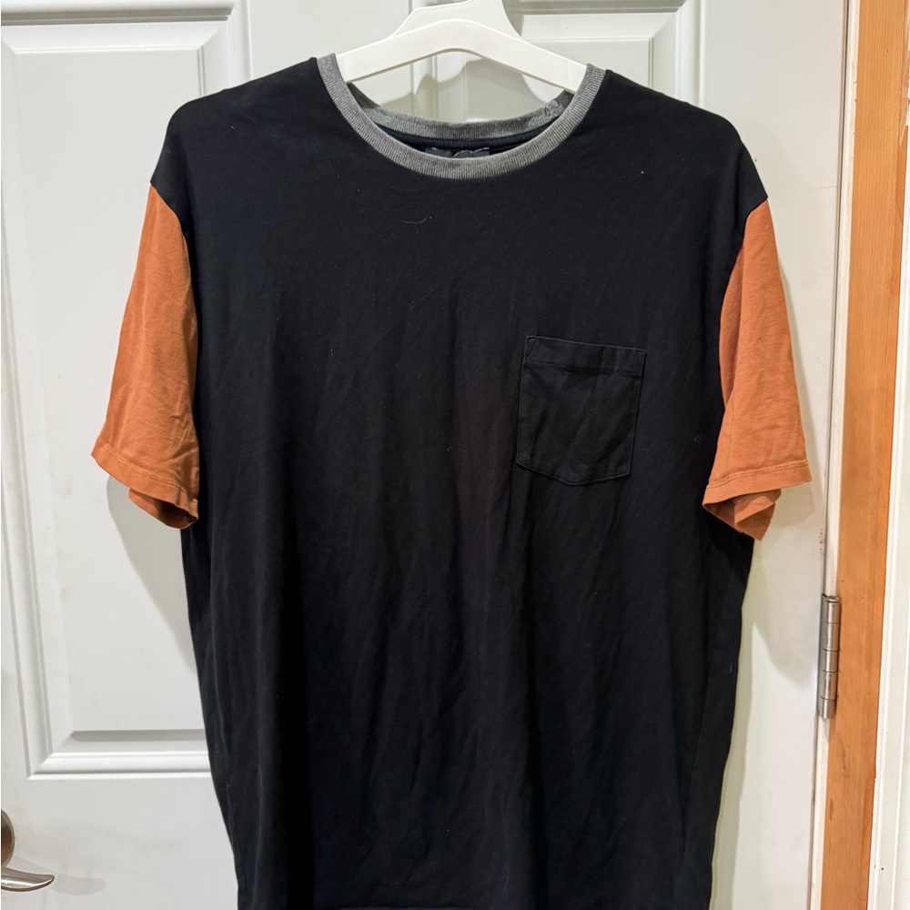 Express Black and Tan Colorblock T-Shirt
